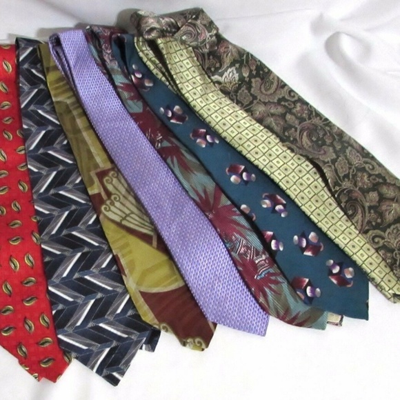 NEW Lot of 6 Men's Name Brand 100% Silk LONG Ties - Picture 7 of 7